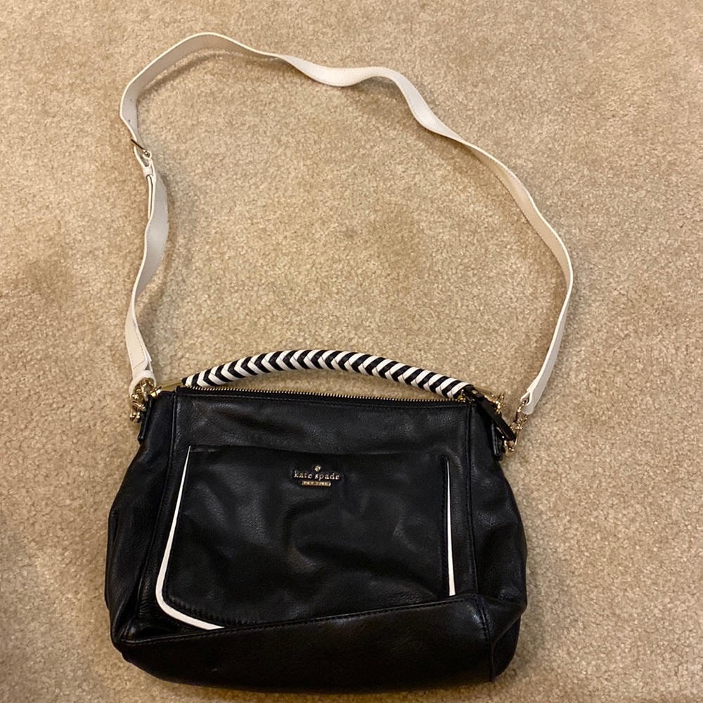 kate spade black and white crossbody bag